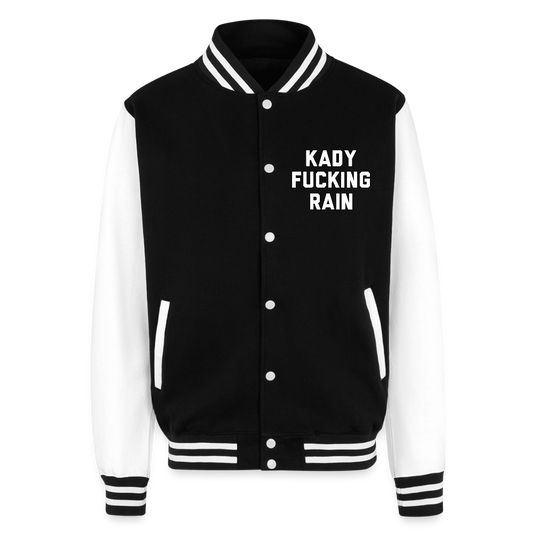 Kady F'ing Rain Just Hoods Heavyweight Letterman Jacket - black/white