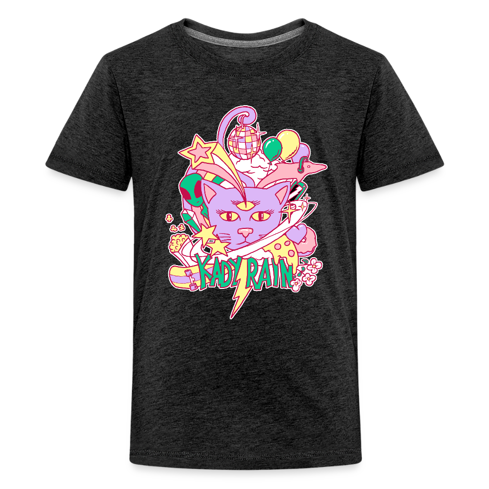 Kady Rain Space Cat Kids' Premium T-Shirt - charcoal grey