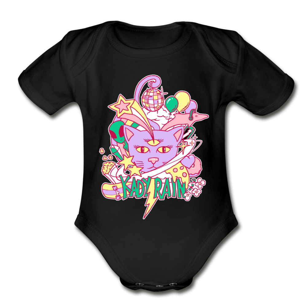 Organic Short Sleeve Baby Bodysuit - black