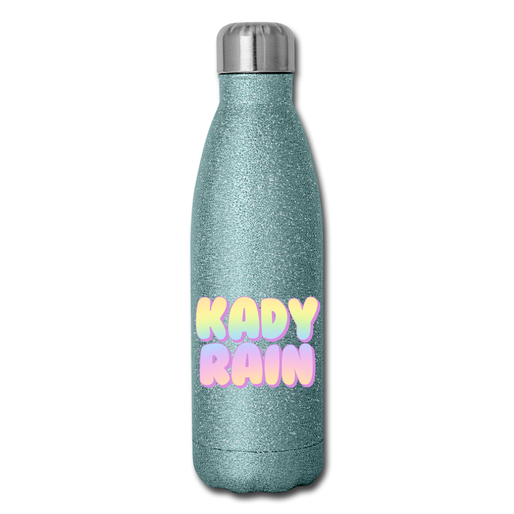 Insulated Stainless Steel Water Bottle - turquoise glitter