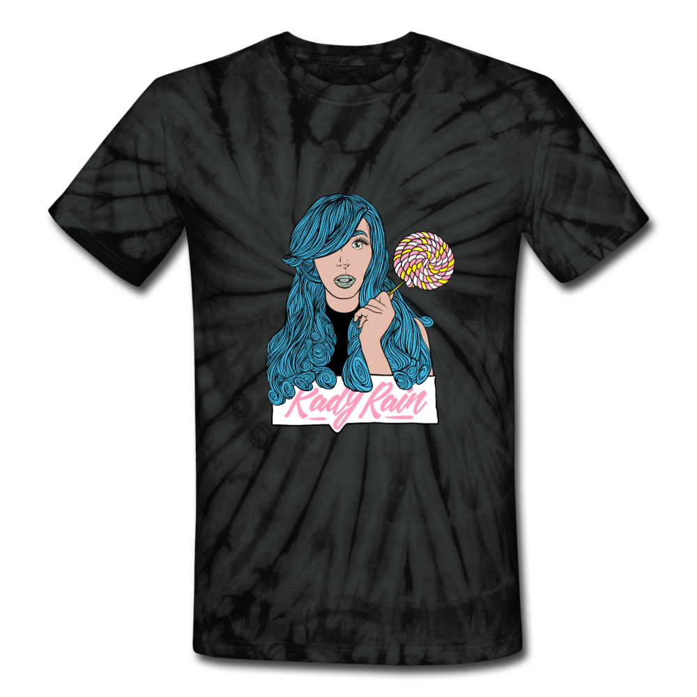 Unisex Tie Dye T-Shirt - spider black