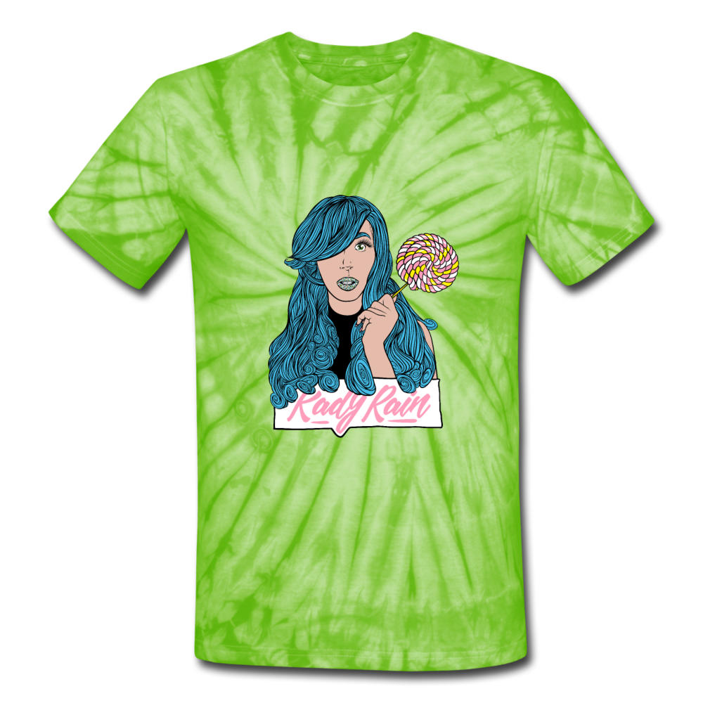 Unisex Tie Dye T-Shirt - spider lime green