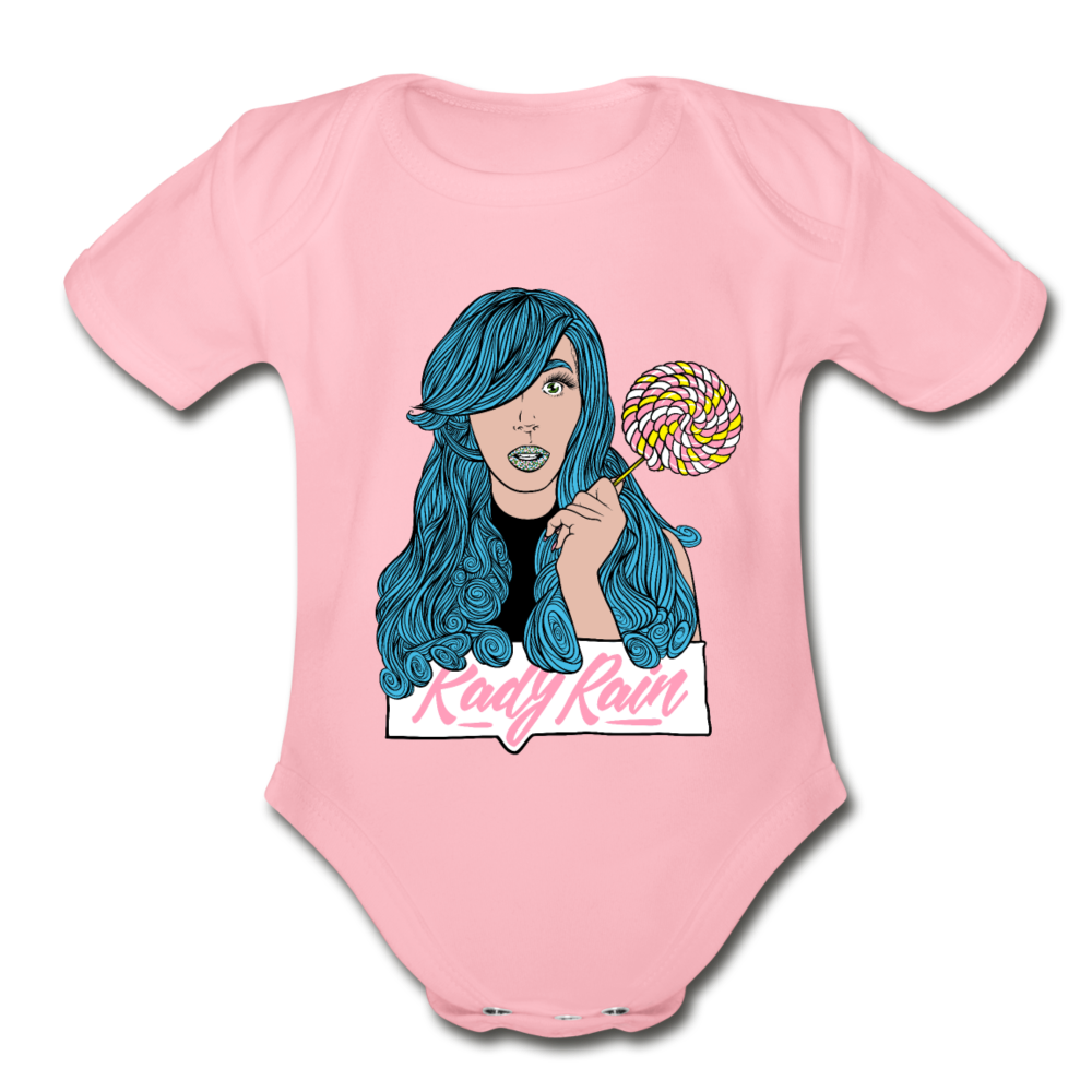 Organic Short Sleeve Baby Bodysuit - light pink