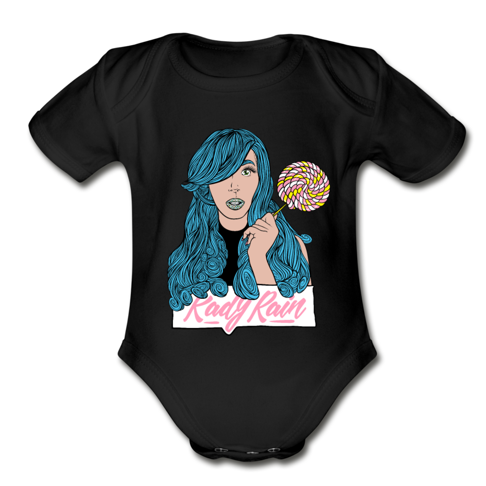 Organic Short Sleeve Baby Bodysuit - black