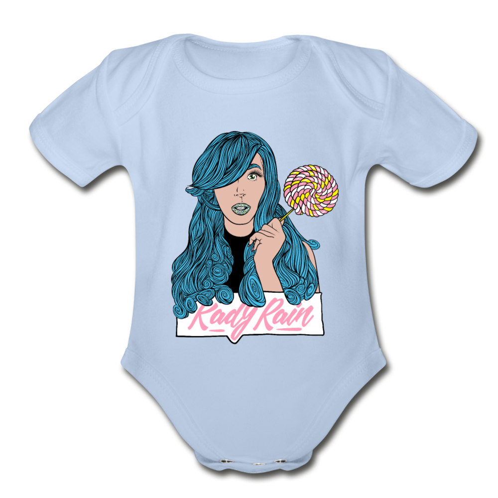 Organic Short Sleeve Baby Bodysuit - sky